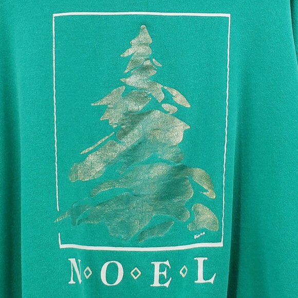 Vintage Holiday Sweatshirt XL Noel Spellout Christmas Tree Graphic Made In USA - Picture 3 of 6